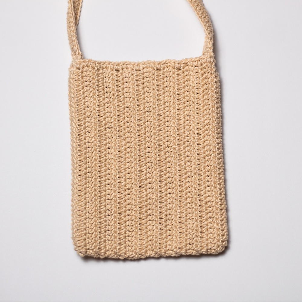 Beige Handmade Crossbody Bag